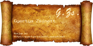 Gyertya Zsinett névjegykártya